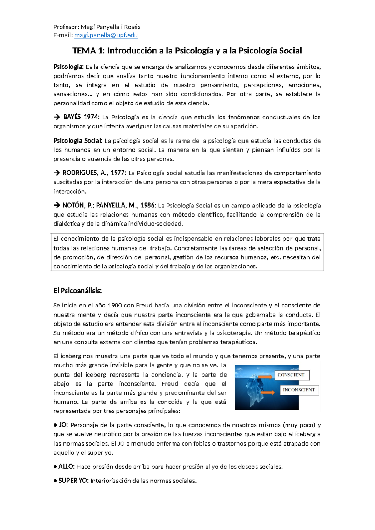 Apuntes Introducción a la Psicología - E-mail: magi@upf TEMA 1 ...