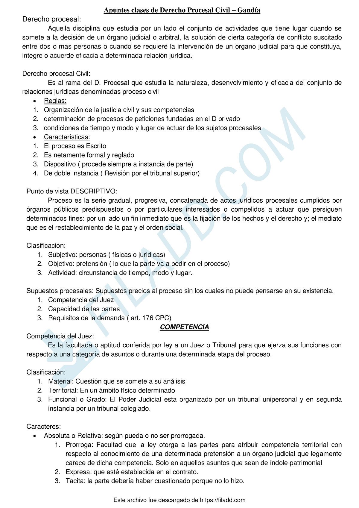 Apuntes Basicos - Derecho Procesal Civil - Apuntes Clases De Derecho ...