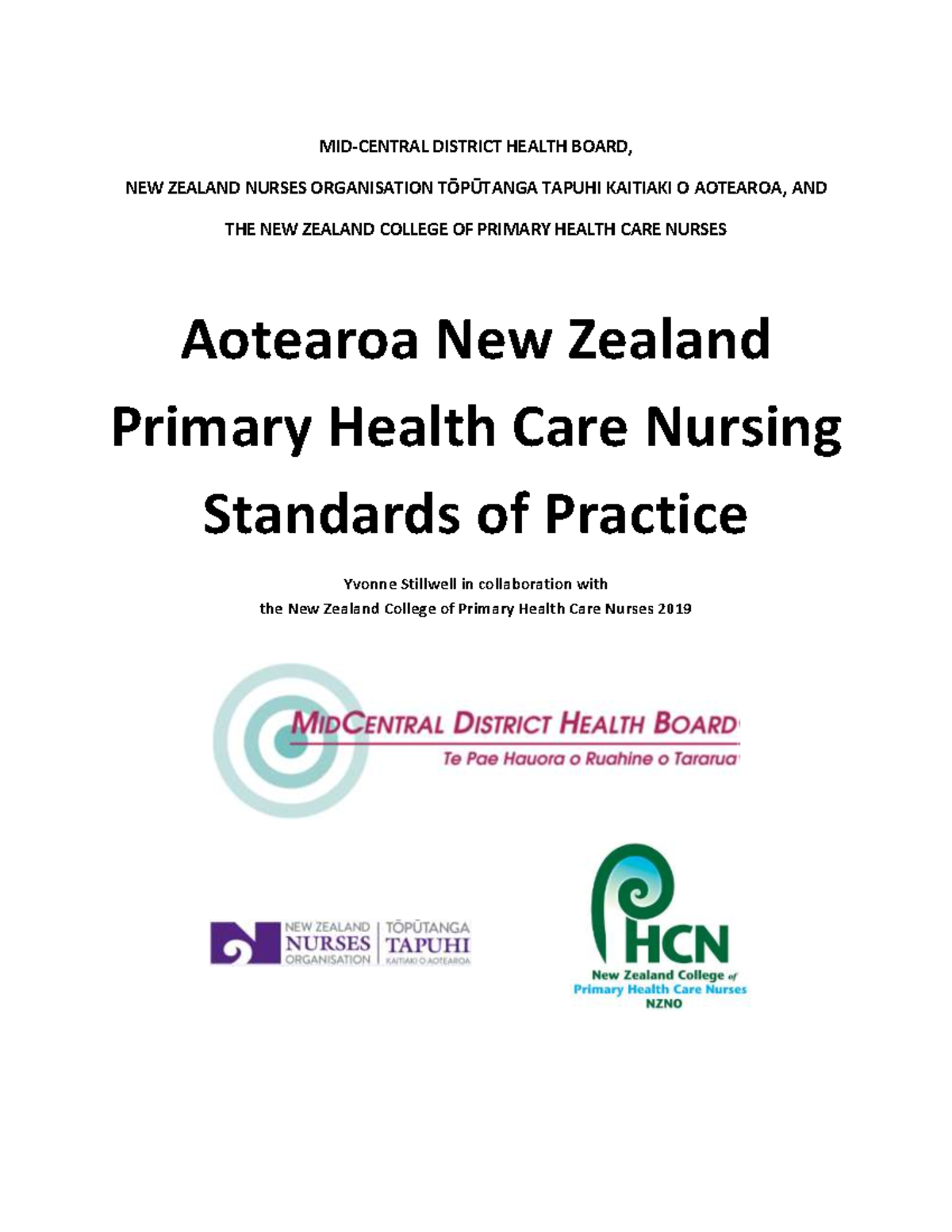 Primary Health Care Nursing Standards of Practice 2019 This document