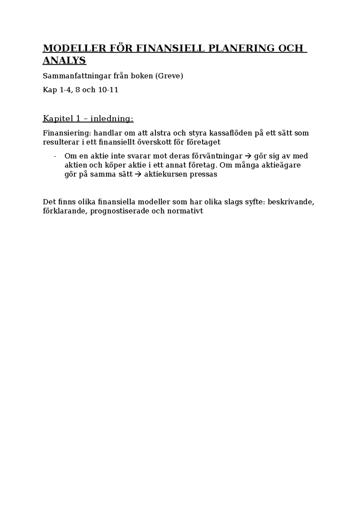 Modeller för investering - MODELLER FÖR FINANSIELL PLANERING OCH ANALYS ...