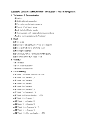 Updated WBS - Assignment 3 - MGMT8300 - Project Management - MGMT8560 ...
