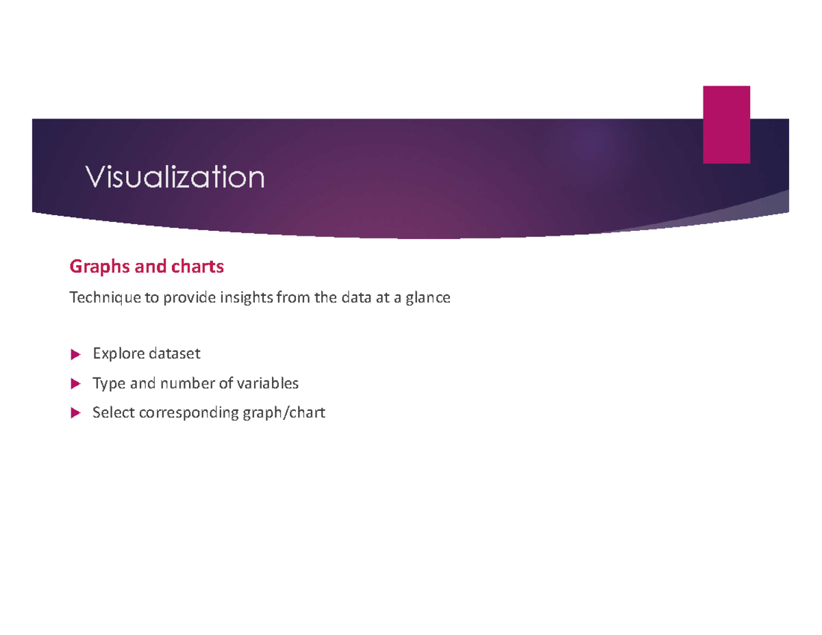 Visualization - Lecture notes 2 - Graphs and charts Technique to ...