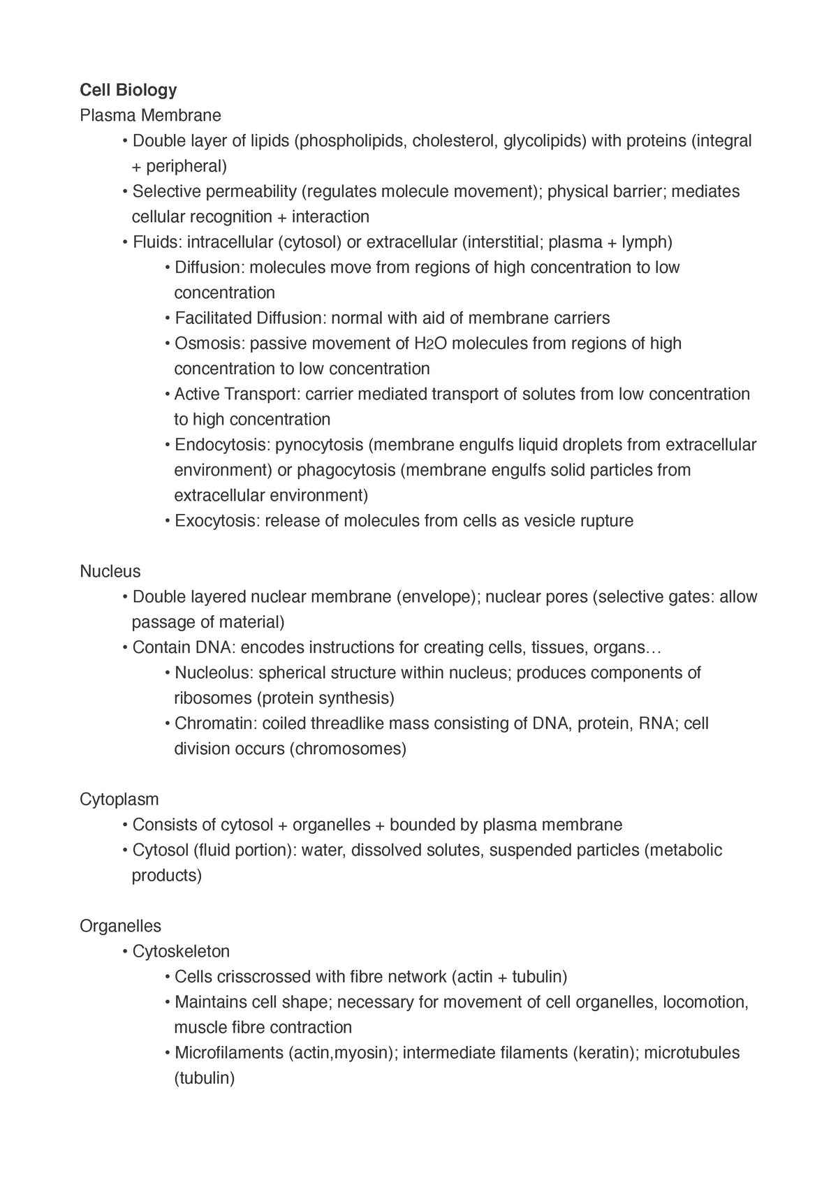 Lecture notes - biology of the cell - Cell Biology Plasma Membrane ...