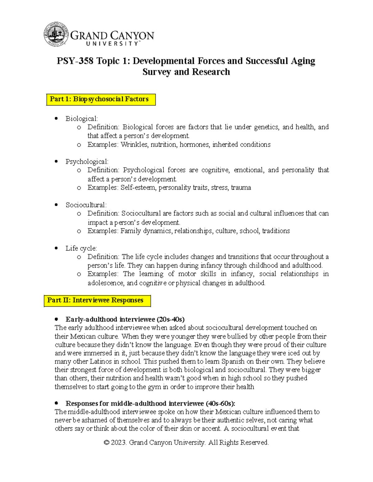 PSY 358 Developmental Forces - PSY-358 Topic 1: Developmental Forces ...