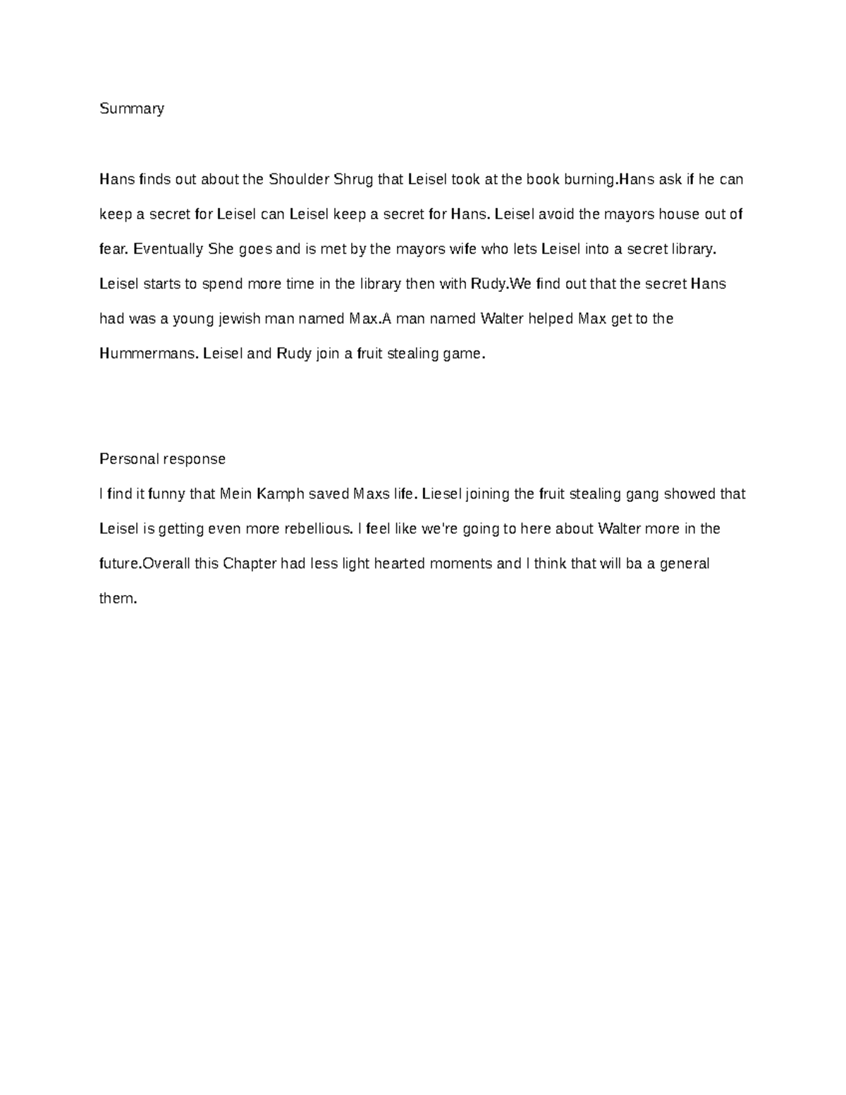 Book theif part 3 - Google Docs - Summary Hans finds out about the ...
