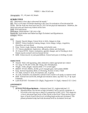 Week 2 - focused soap noted - abdominal pain - Demographic data: P ...