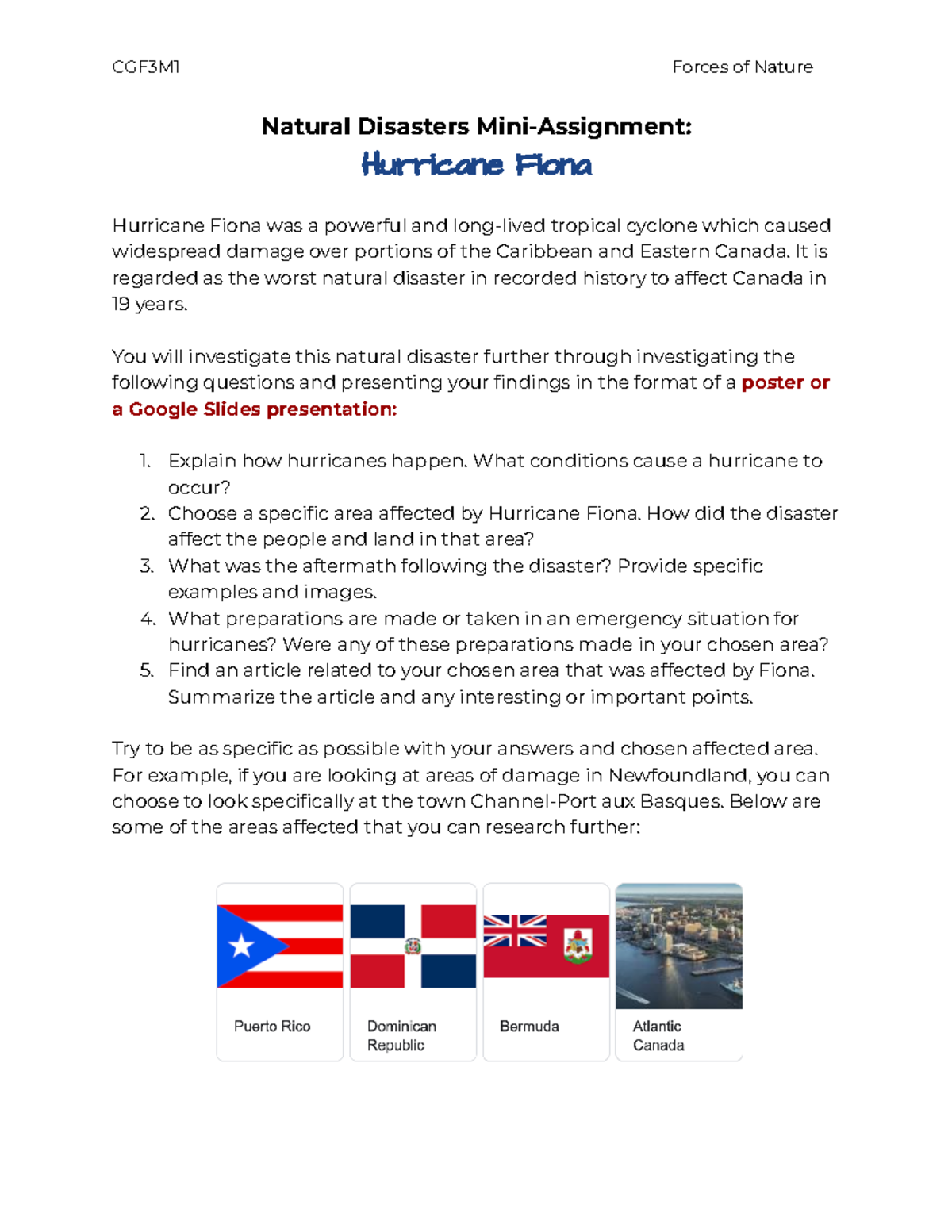 natural disasters geography assignment