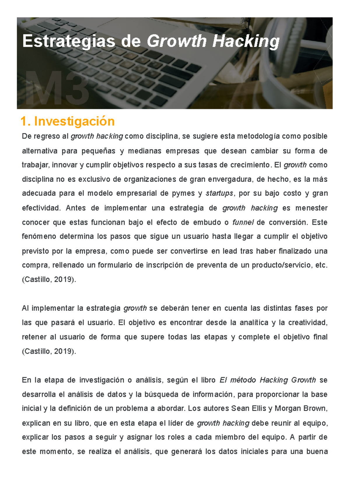 M3L1 - lectura 1 del modulo 3 - Estrategias de Growth Hacking 1 ...