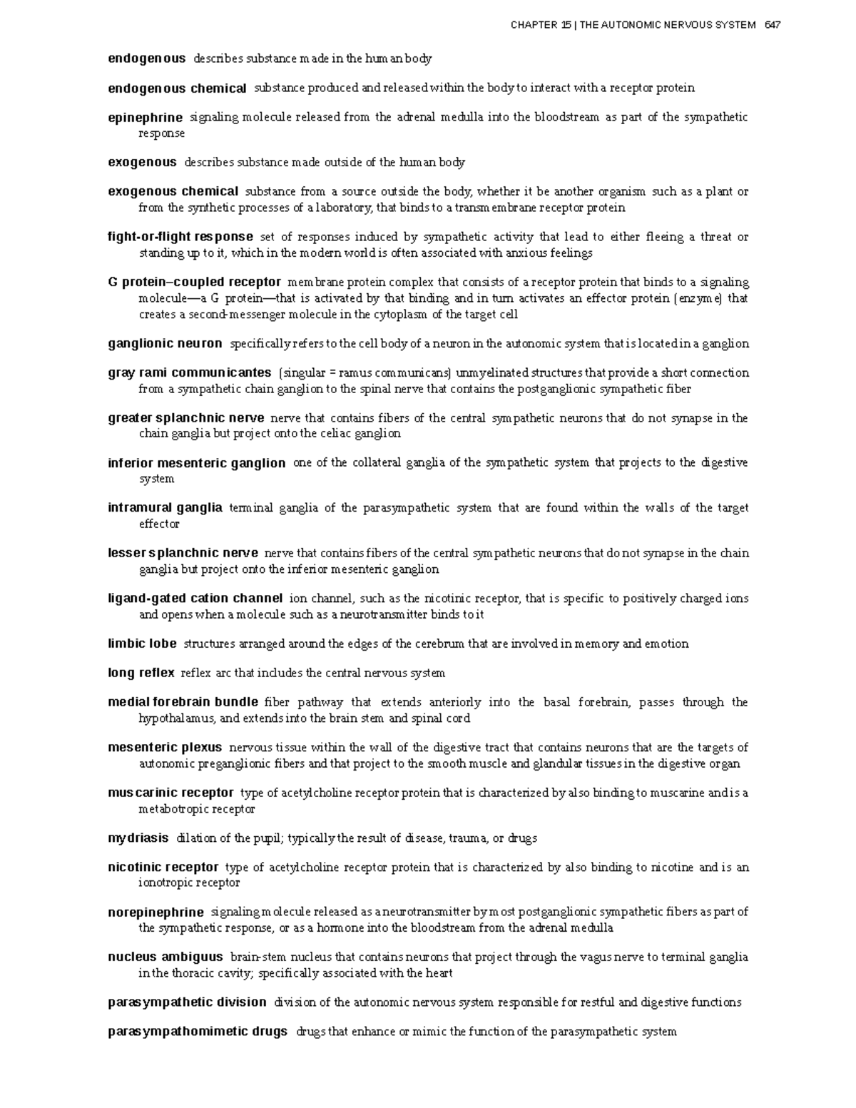 Anatomy-physiology-219 - endogenous endogenous chemical epinephrine ...