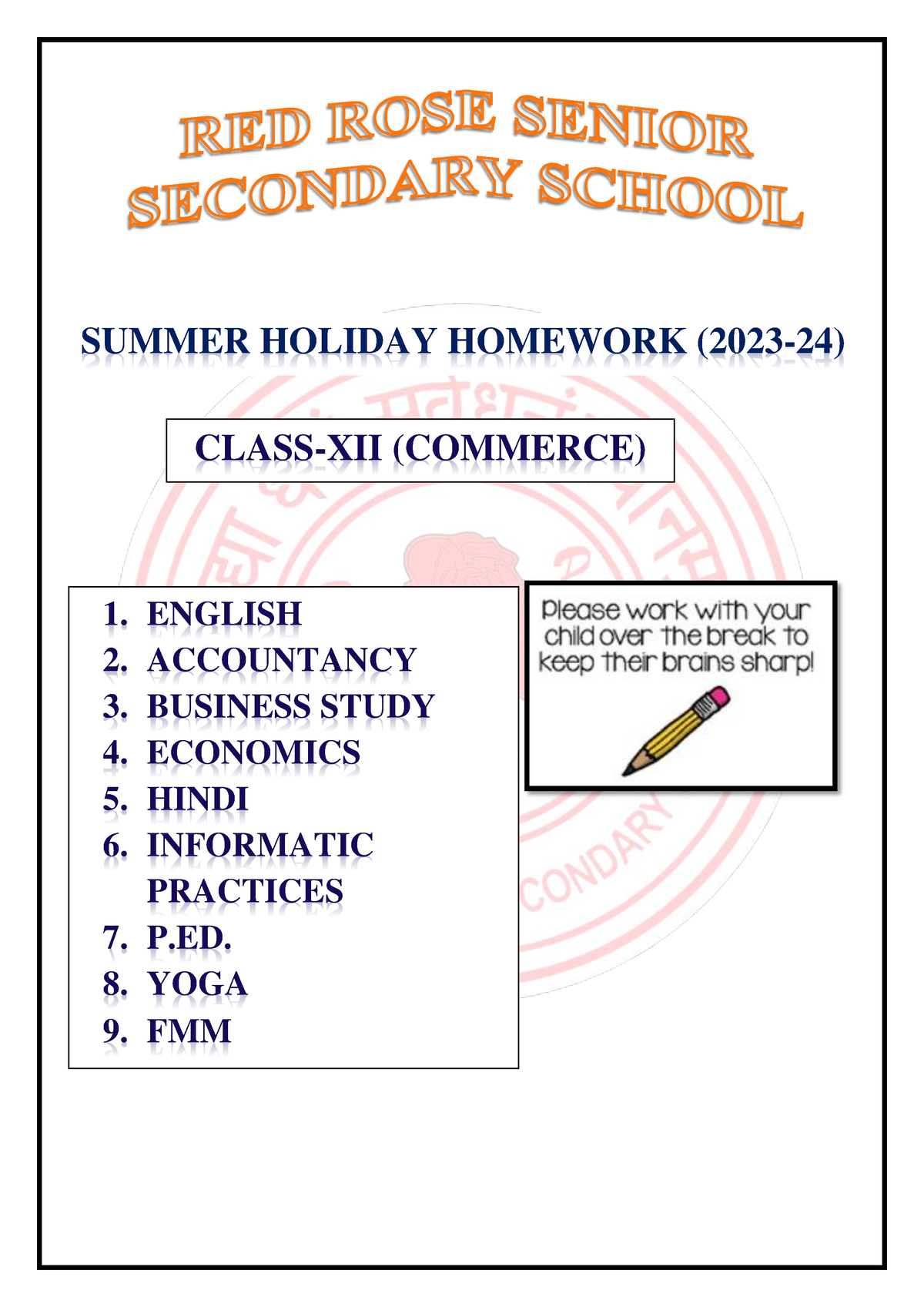 amsporps holiday homework 2023 24