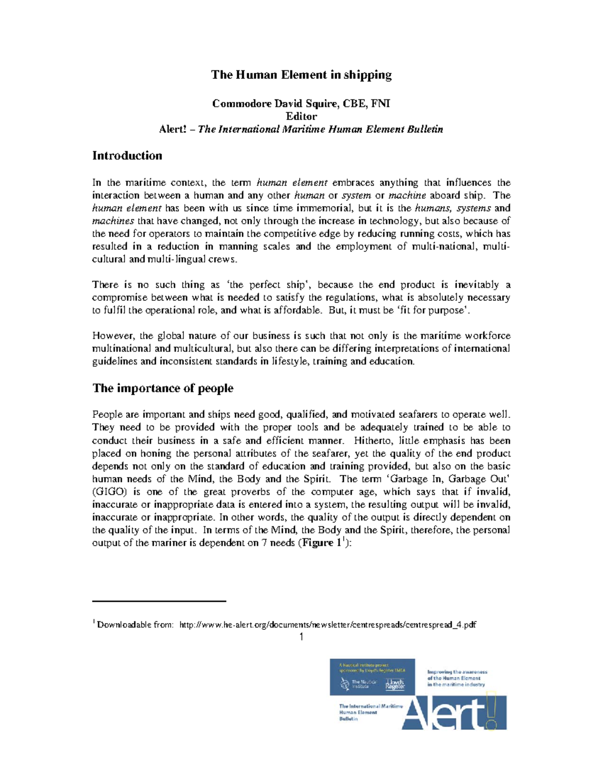 1. The Human Element in shipping - The Human Element in shipping ...