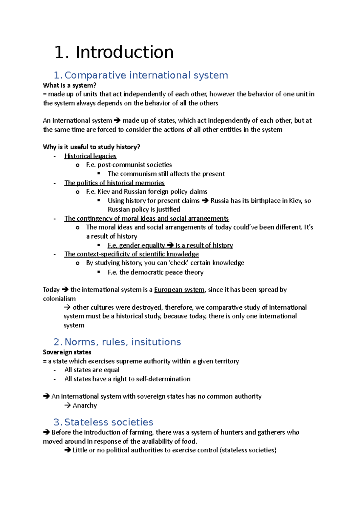 Samenvatting History of International Politics (syllabus + slides) - 1 ...