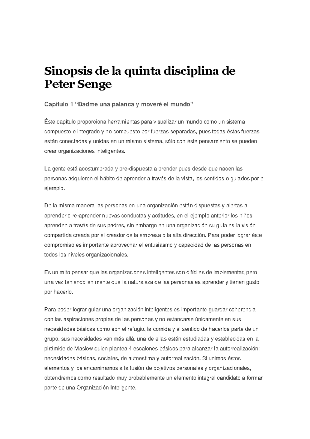Resumen DE Capitulos DEL Libro LA Quinta Sinopsis de la quinta