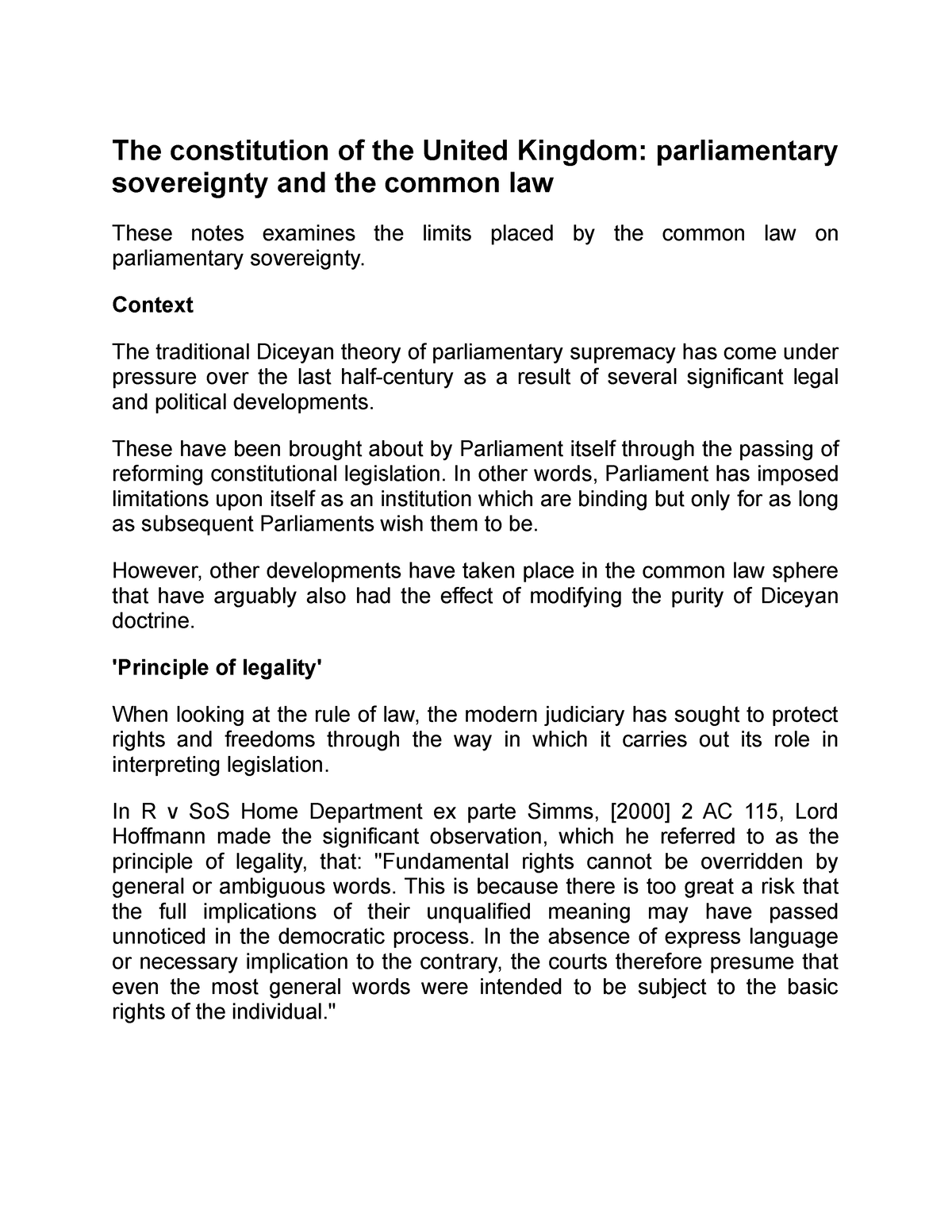 brexit and parliamentary sovereignty essay