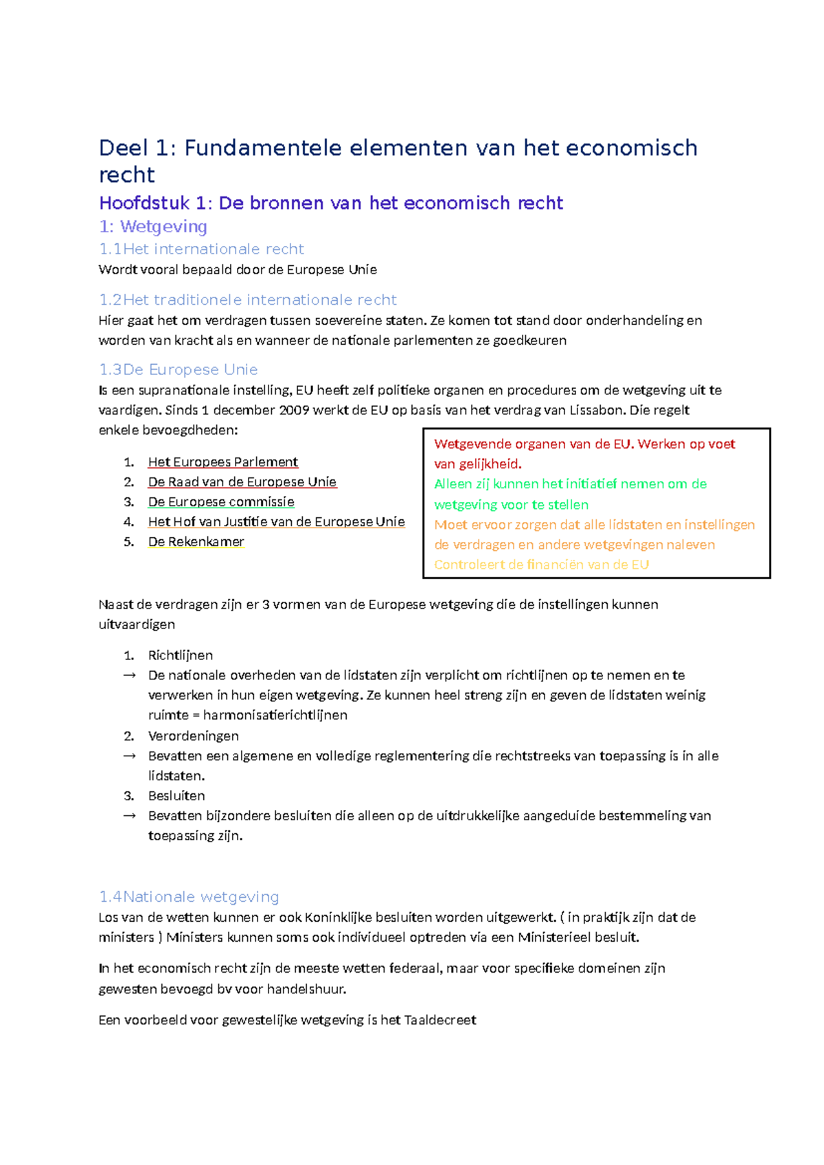 Samenvatting Ondernemingsrecht - Deel 1: Fundamentele Elementen Van Het ...