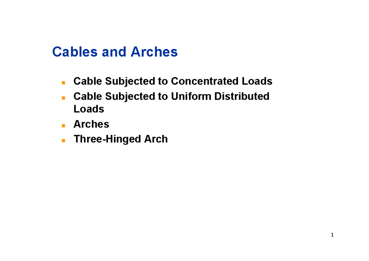 05 Cables - ! Cable Subjected to Concentrated Loads ! Cable Subjected ...