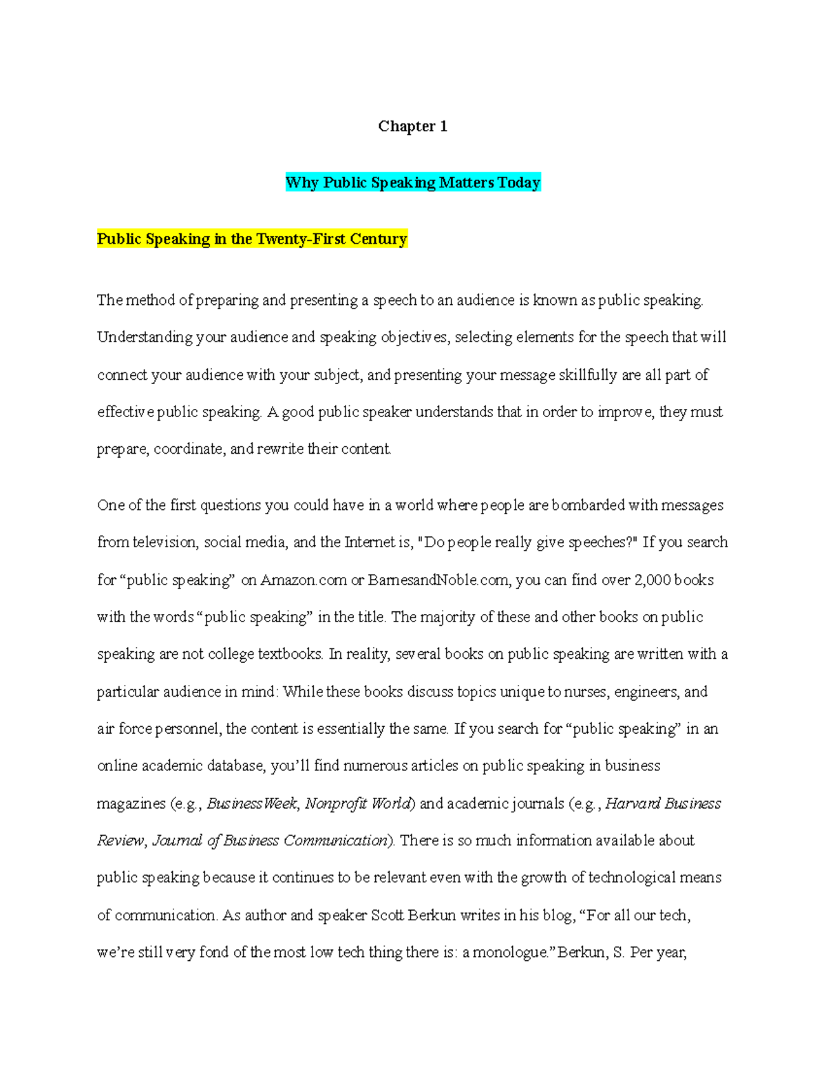 Why Public Speaking Matters Today - Chapter 1 Why Public Speaking ...