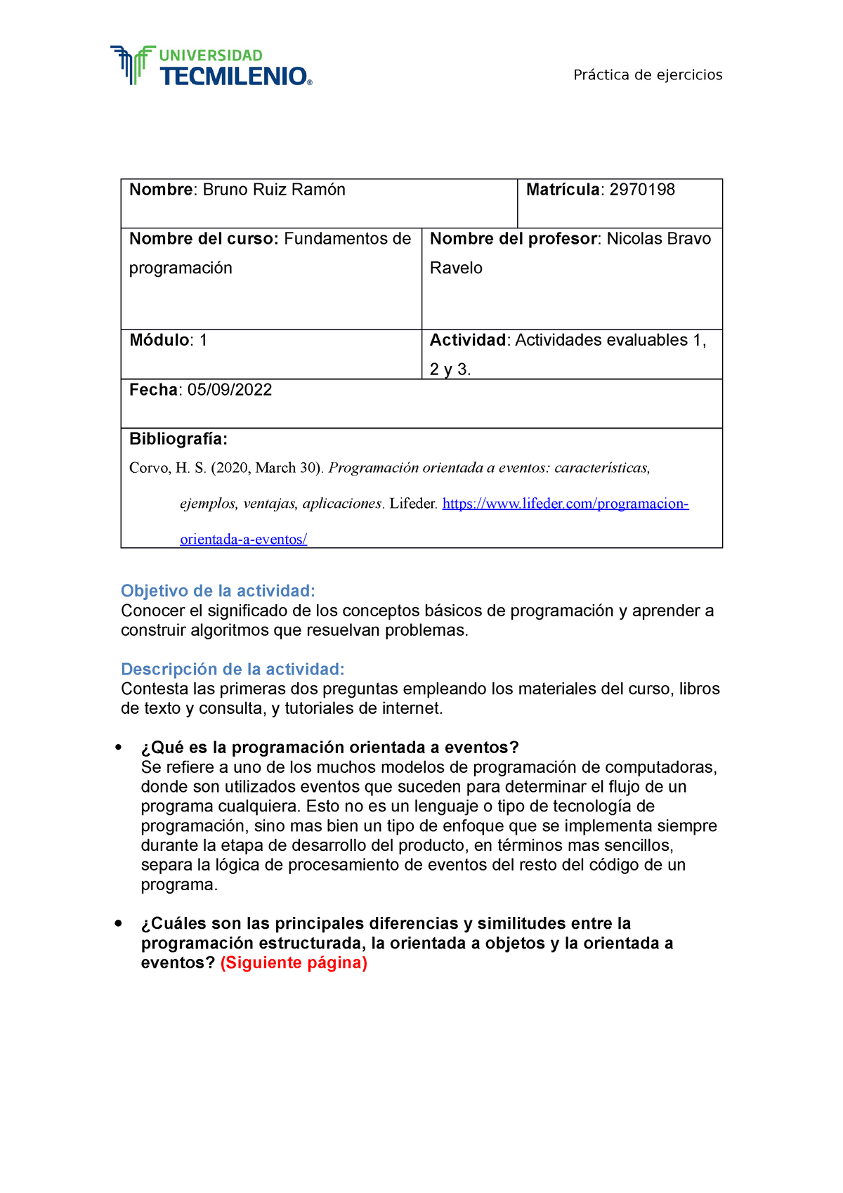 Actividad 1,, 2 y 3 - Hola fundamentos de prohramacion jeje - Práctica ...