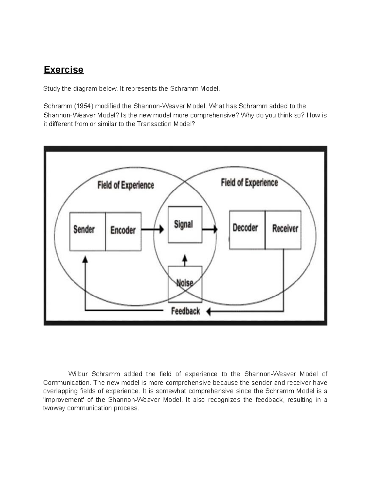 schramm-and-shannon-weaver-model-exercise-study-the-diagram-below