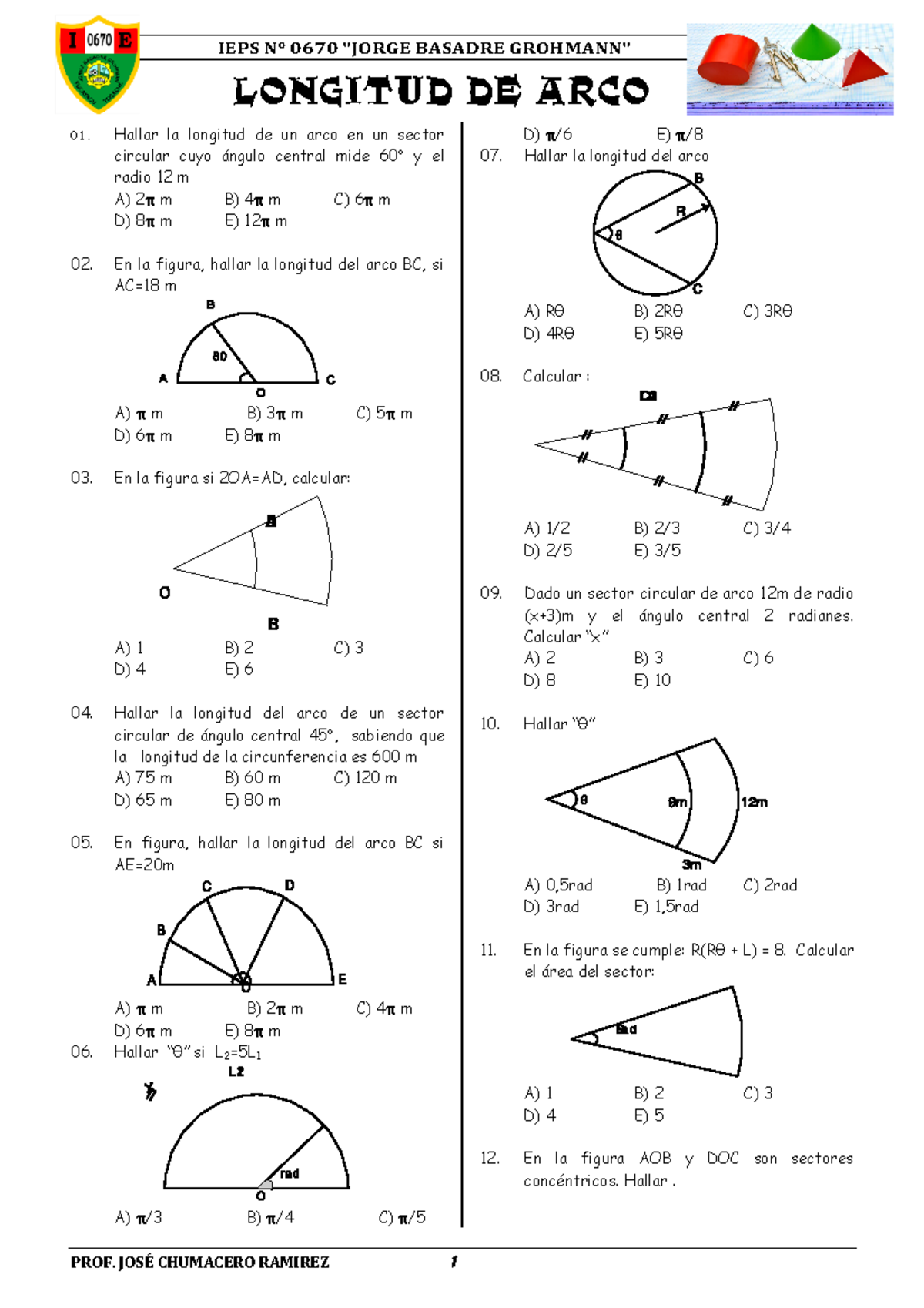 Longitud DE ARCO IE 0670 JBG - LONGITUD DE ARCO Hallar La Longitud De ...