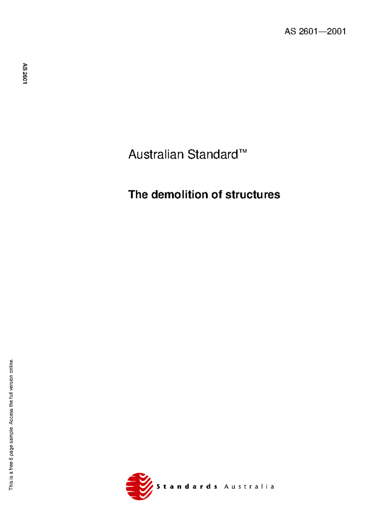 AS 2601-2001 The Demolition of Structures - AS 2601— Australian ...
