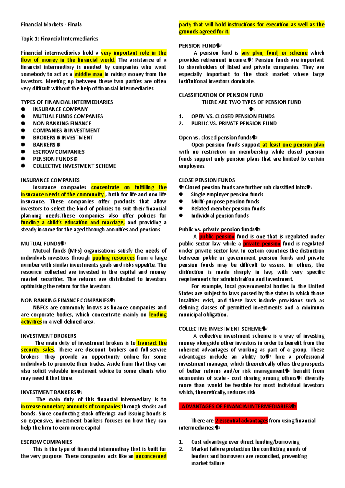 F.market 3 - Lecture Notes 3 - Financial Markets - Finals Topic 1 ...