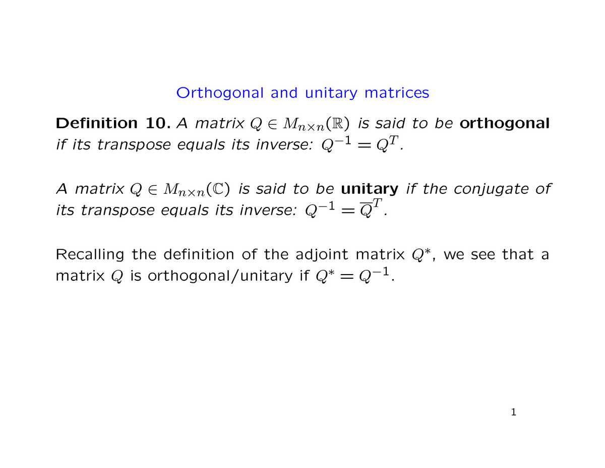 mt2800-slides-6-orthogonal-and-unitary-matrices-definition-10-matrix