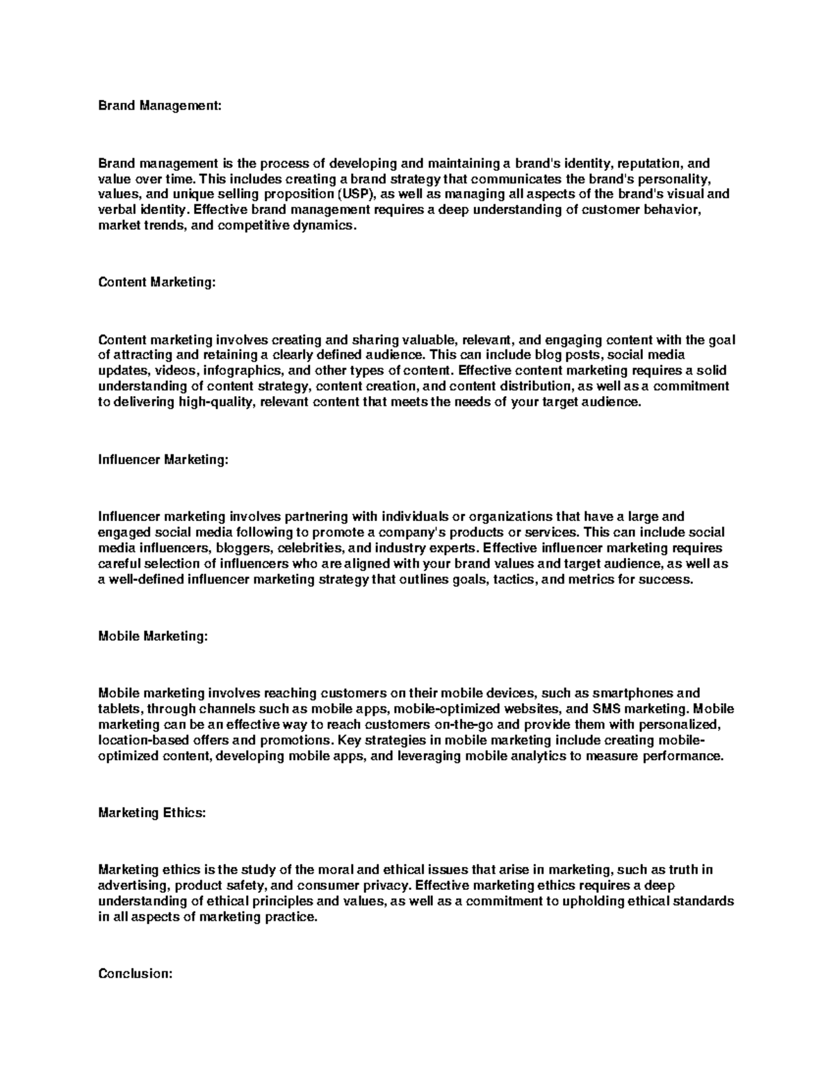 brand management dissertation topics