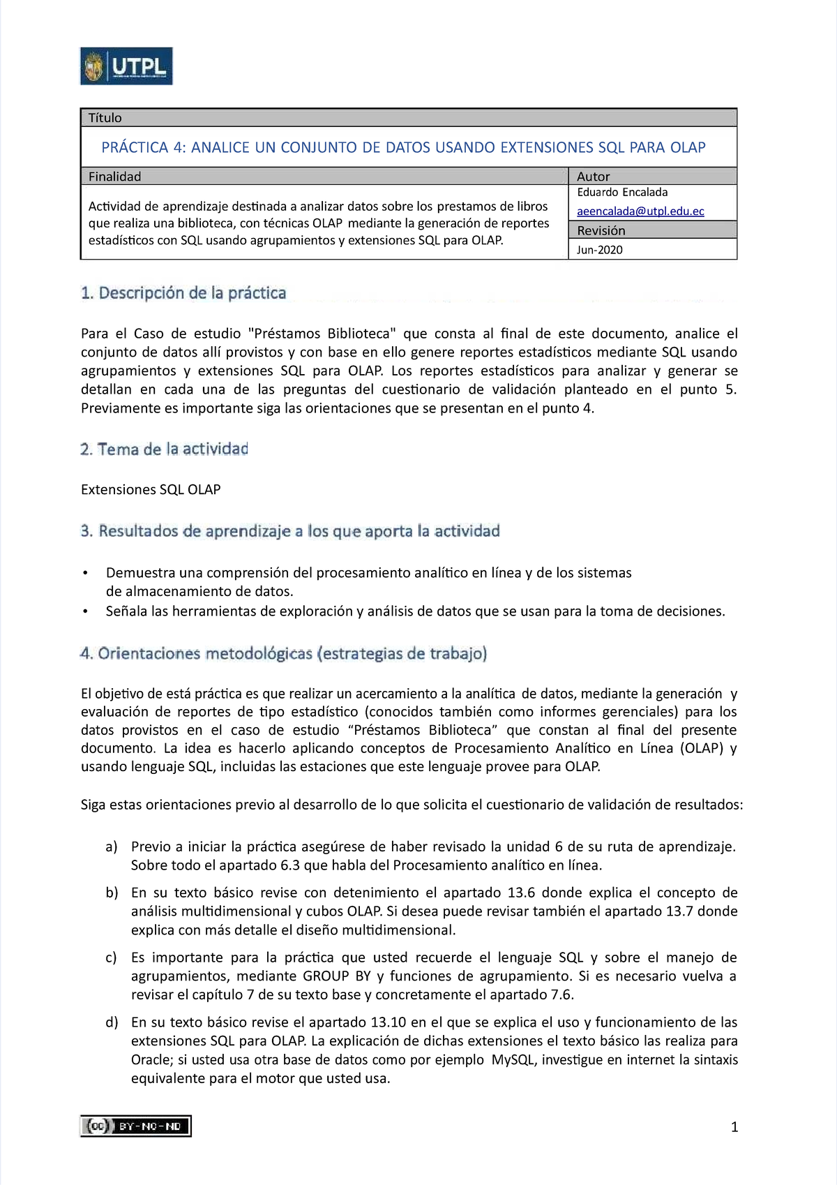Pdf-practica 4-enunciado - Título PRÁCTICA 4: ANALICE UN CONJUNTO DE ...