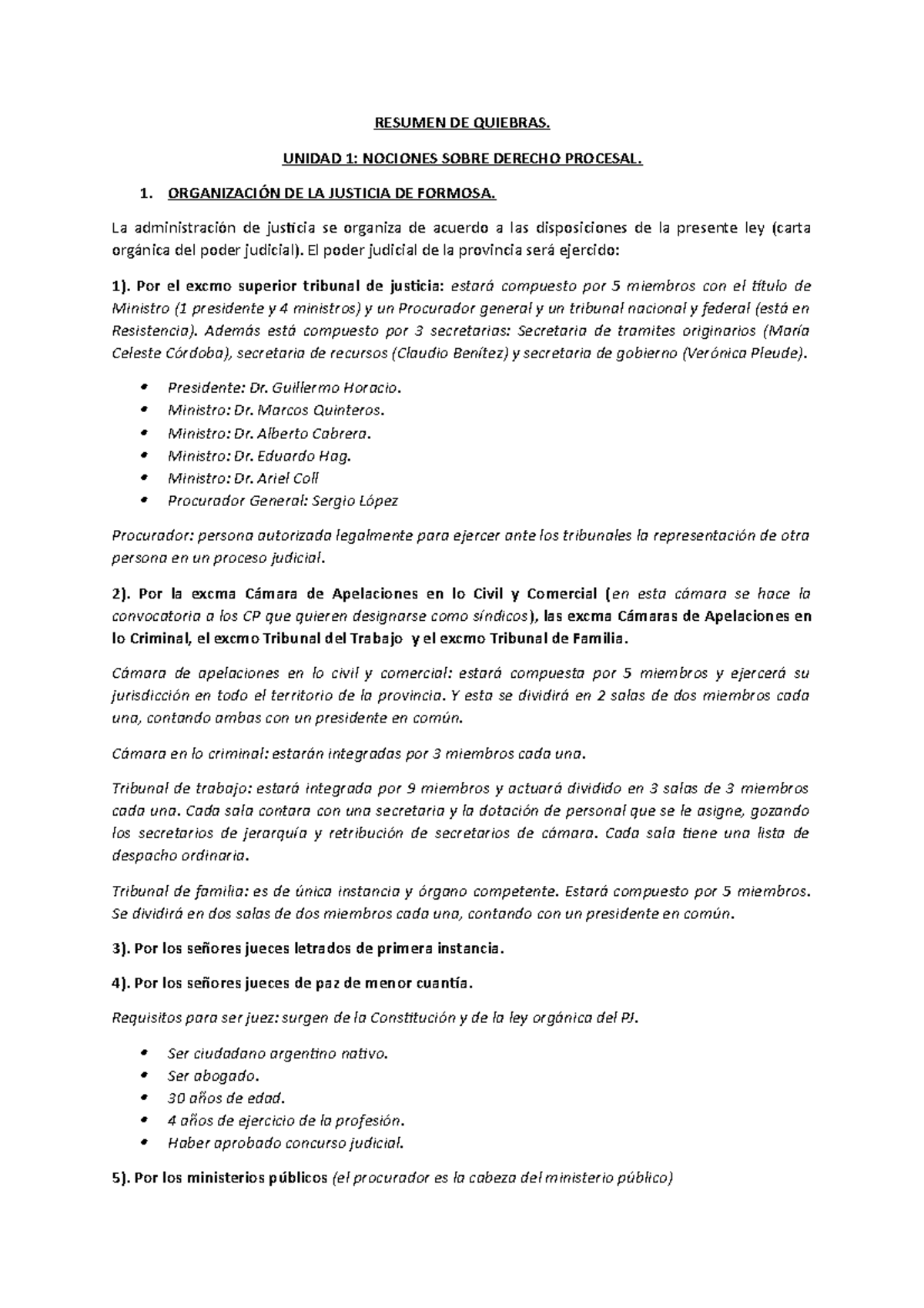 Concursos Y Quiebras - RESUMEN DE QUIEBRAS. UNIDAD 1 : NOCIONES SOBRE ...