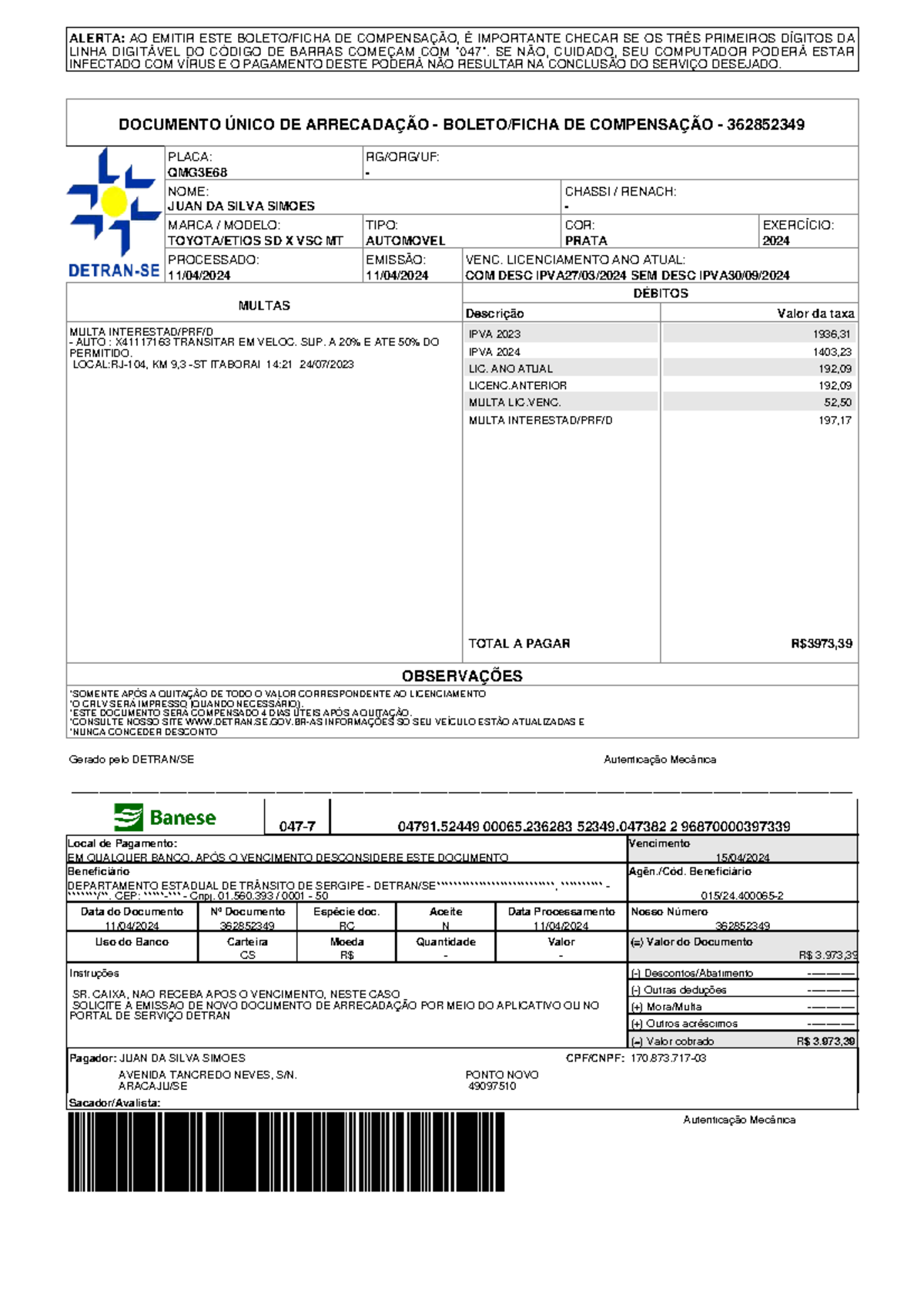 Relatorio req (1) - ALERTA: AO EMITIR ESTE BOLETO/FICHA DE COMPENSAÇÃO ...