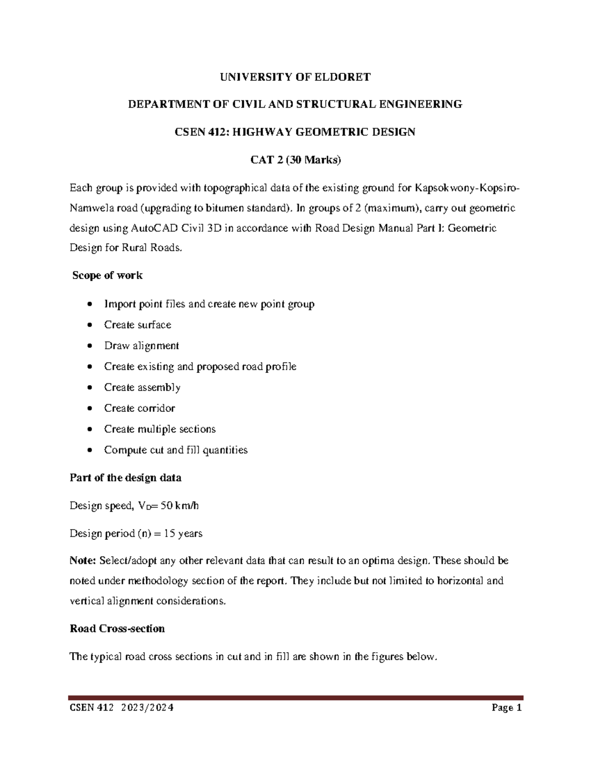 CSEN 412 CAT 2 - For revision purposes. - UNIVERSITY OF ELDORET ...