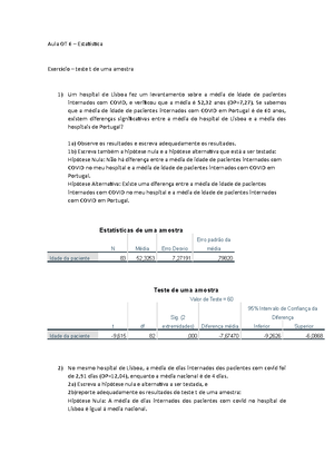 Exercicios De Estat Stica Testes N O Param Tricos E Param Tricos