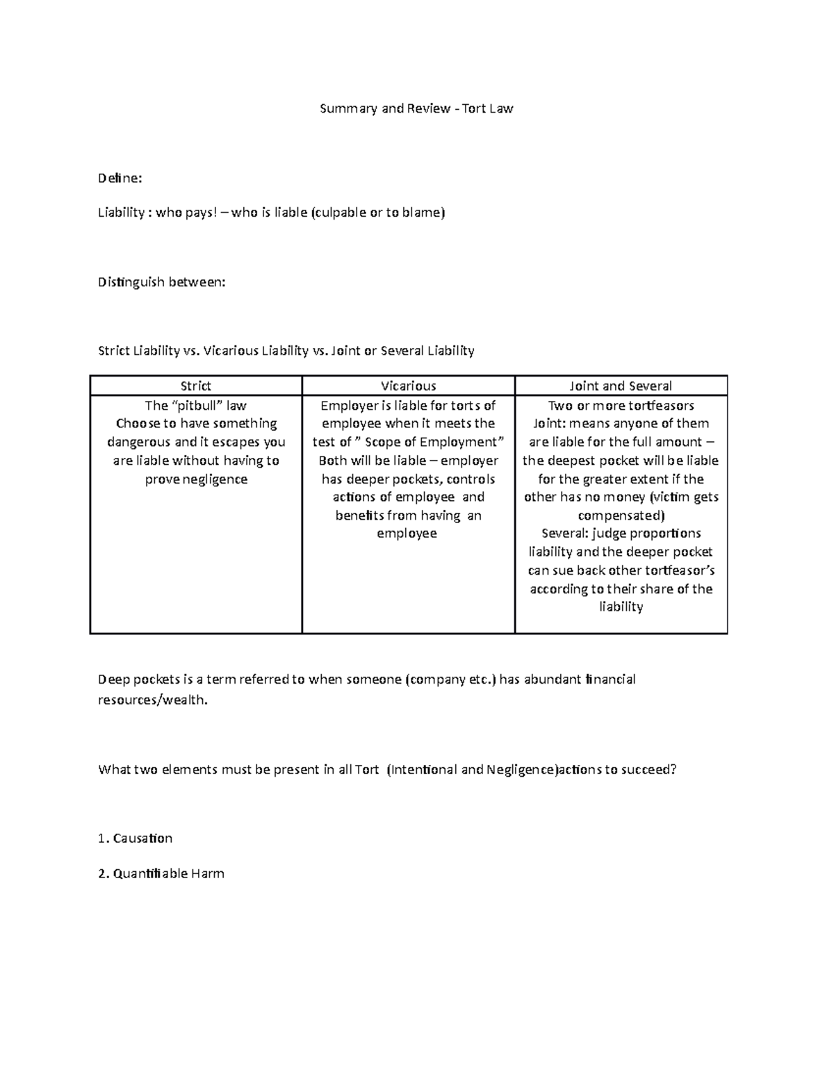 summary-review-of-tort-law-summary-and-review-tort-law-define