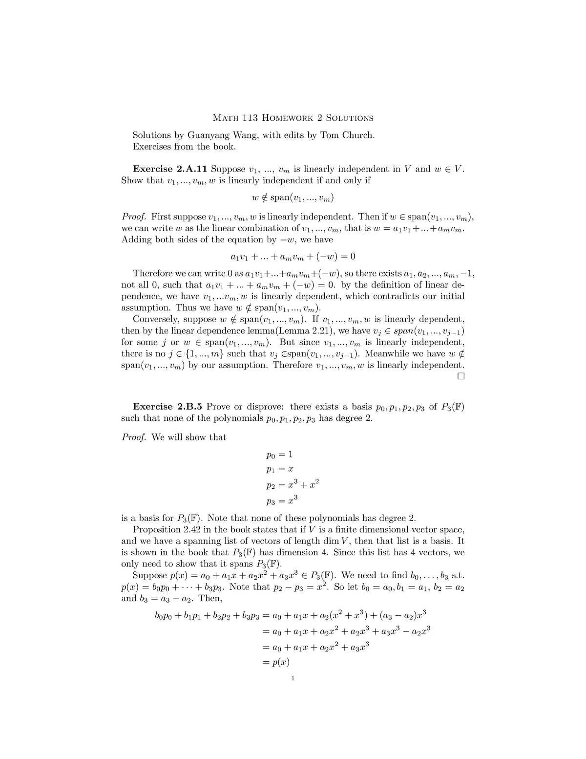 math 113 homework 2 solutions