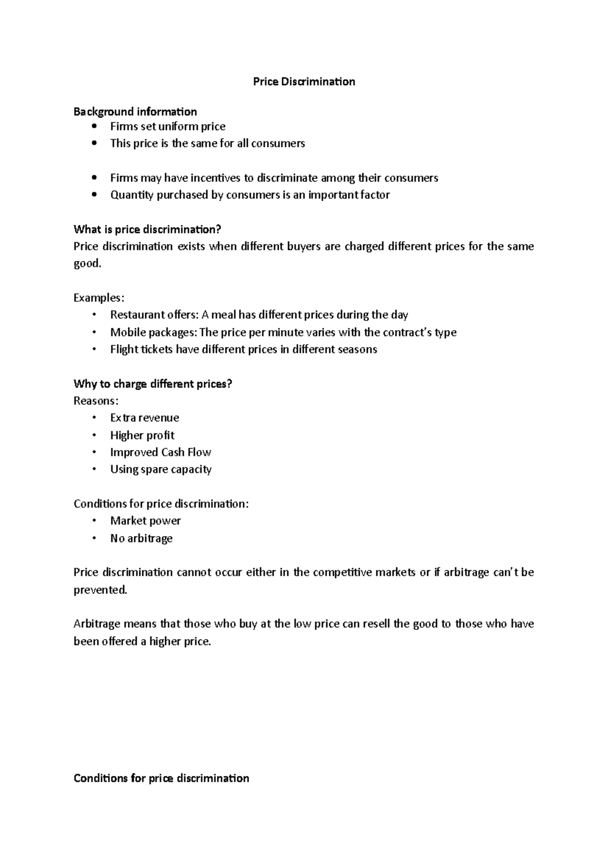 Price Discrimination Revision - Price Discrimination Background ...