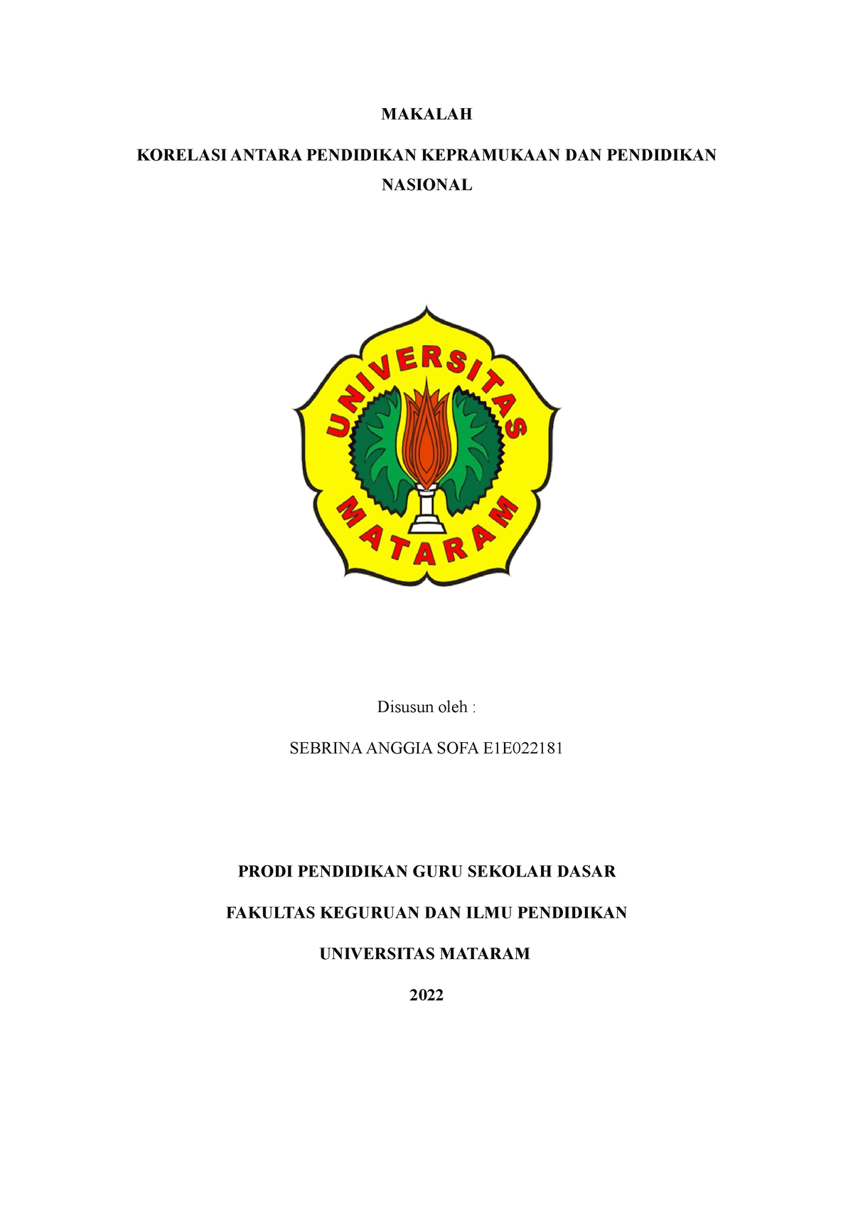 PENGAJARAN TENTANG KEPRAMUKAAN - MAKALAH KORELASI ANTARA PENDIDIKAN ...