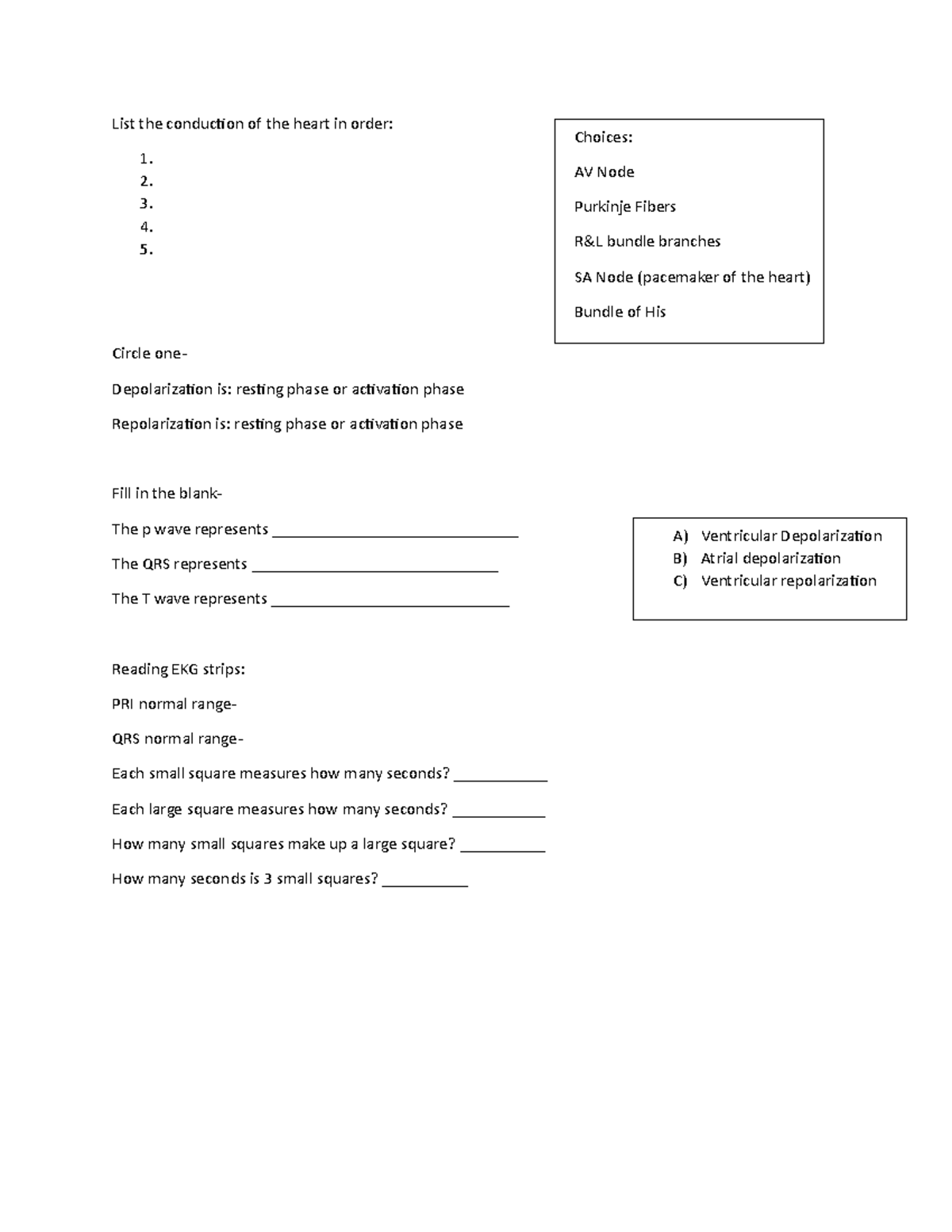 Ekg Review For Icu Clinical List The Conduction Of The Heart In Order