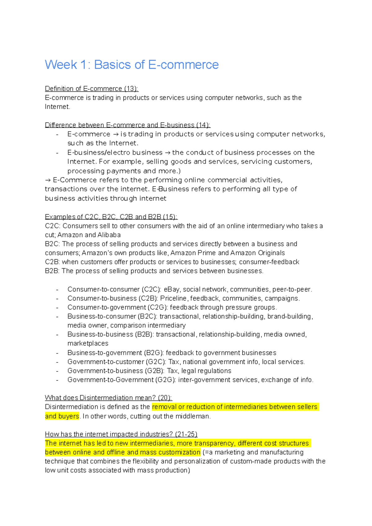 E Commerce Summary Powerpoint Week 1 Basics Of E Commerce Definition E Commerce Summary Powerpoint Week 1 Basics Of E Commerce Definition