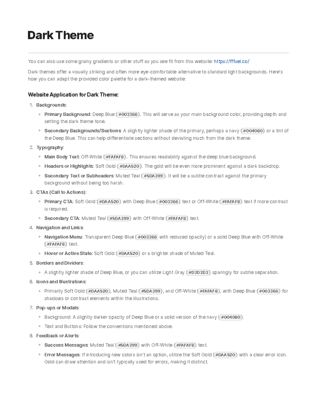 Dark Theme - ccc - Dark Theme You can also use some grainy gradients or ...