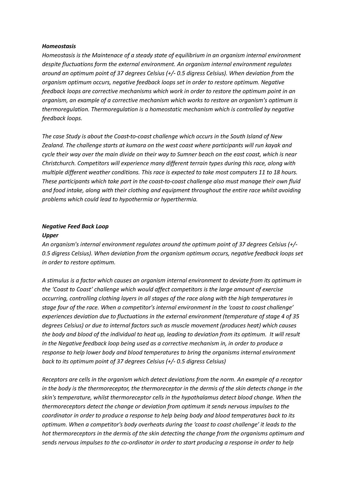 Homeostasis internal - 2021 - Homeostasis Homeostasis is the Maintenace ...