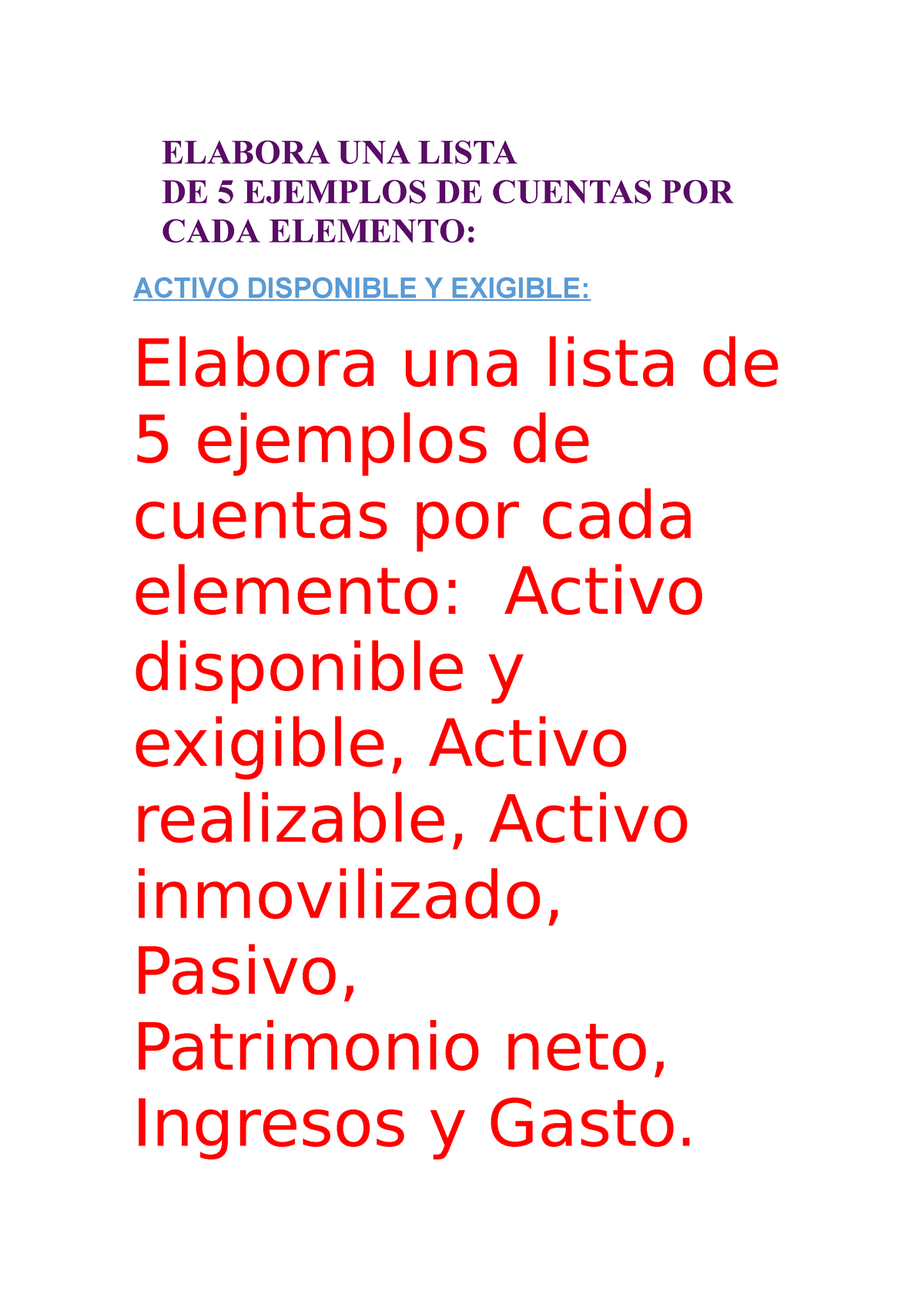 Ejemplos De Cuentas Del Plan Contable General Empresarial Elabora Una