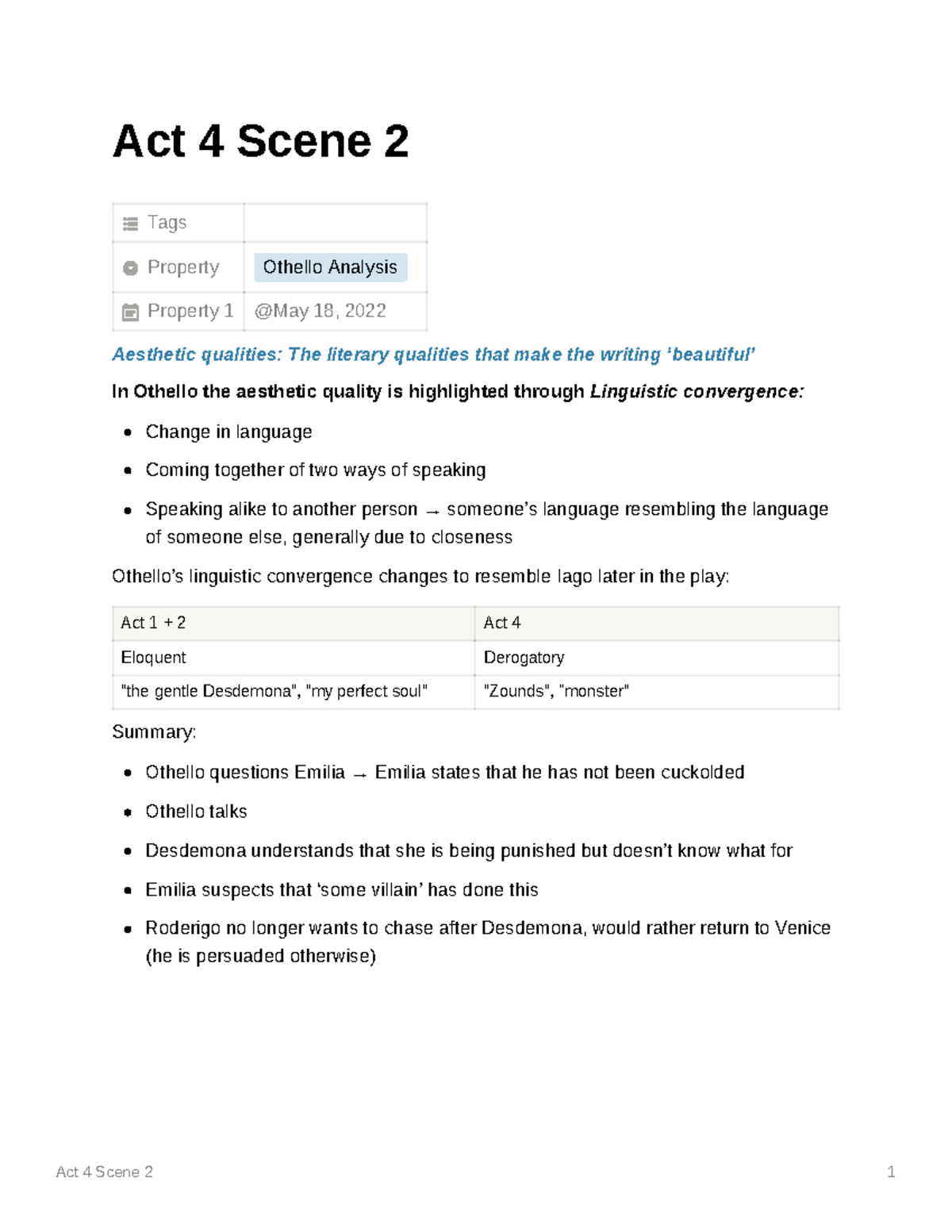 Act 4 Scene 2 - Act 4 Scene 2 1 Act 4 Scene 2 Tags Property Othello 