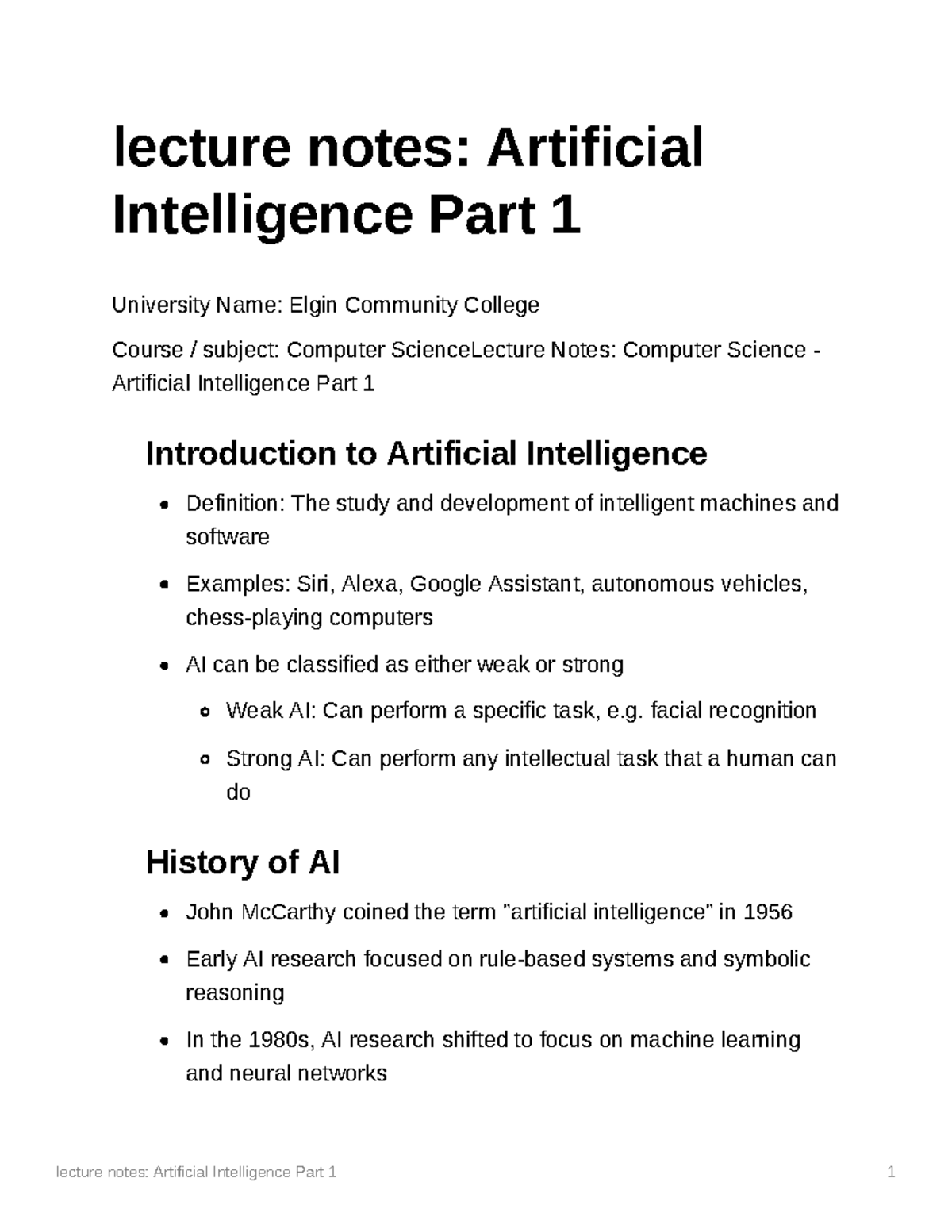 artificial intelligence assignment 1