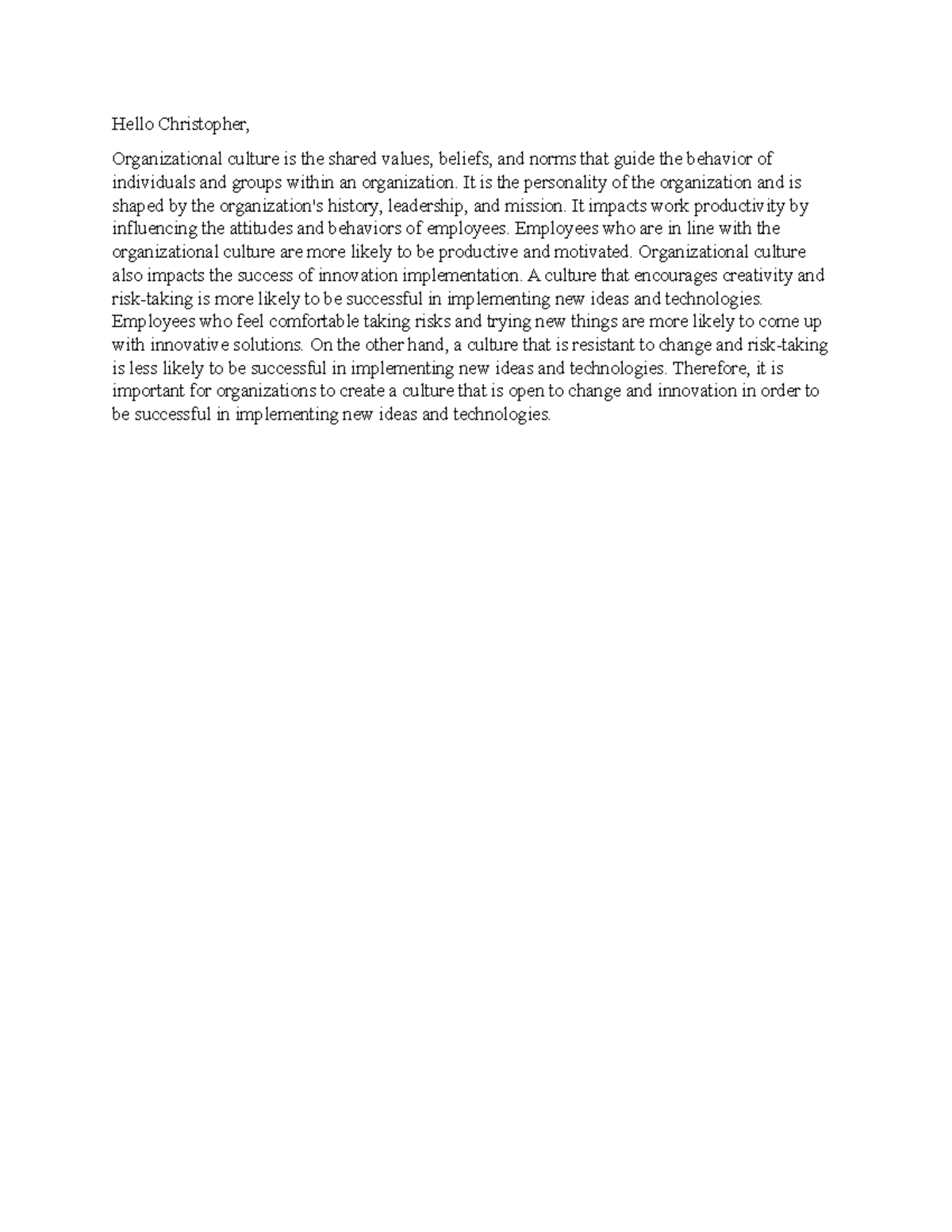 Hello Christopher - education - Hello Christopher, Organizational ...