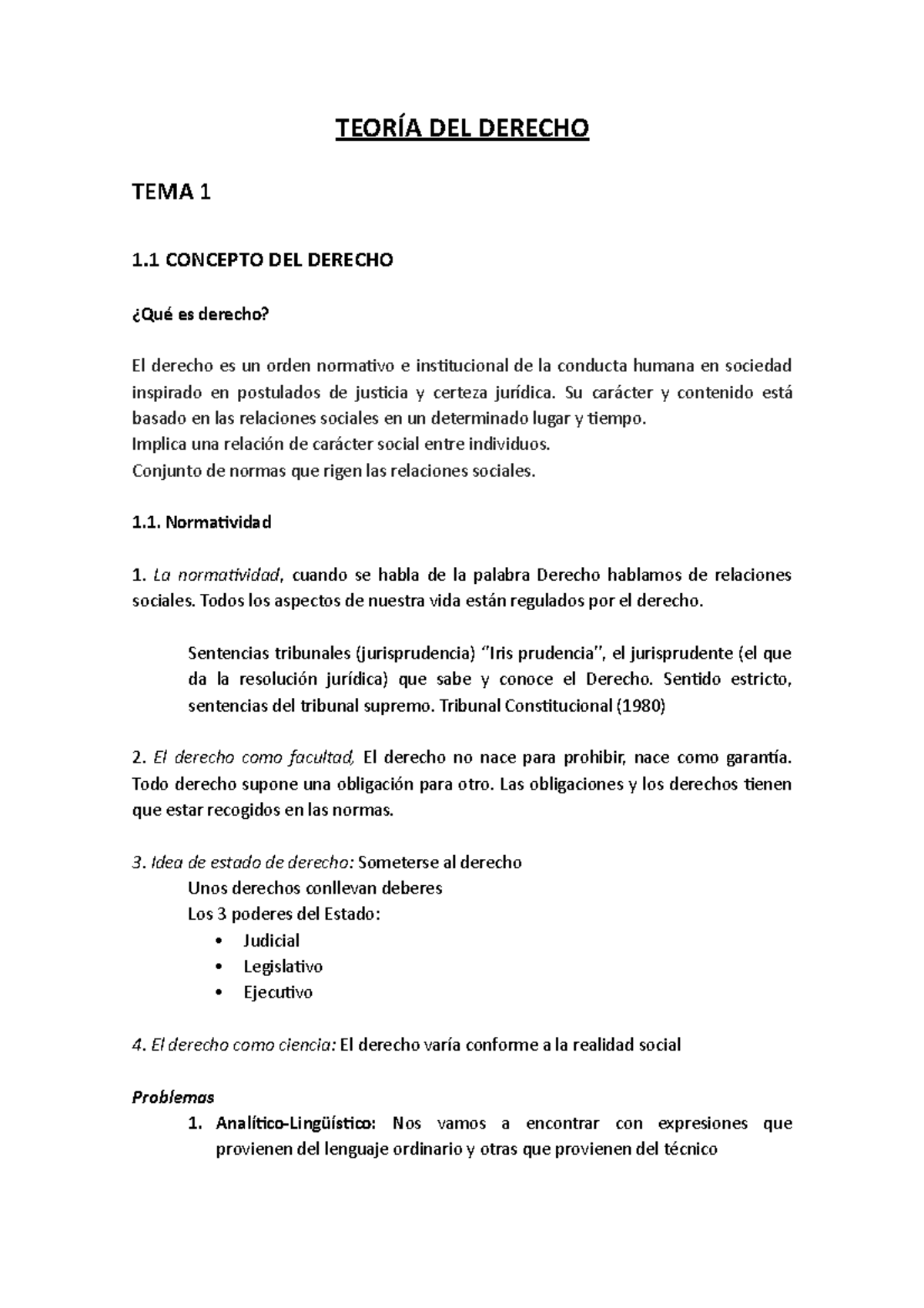 TeorÍa Del Derecho Ampliación De Los Apuntes - DEL DERECHO TEMA 1 1 ...