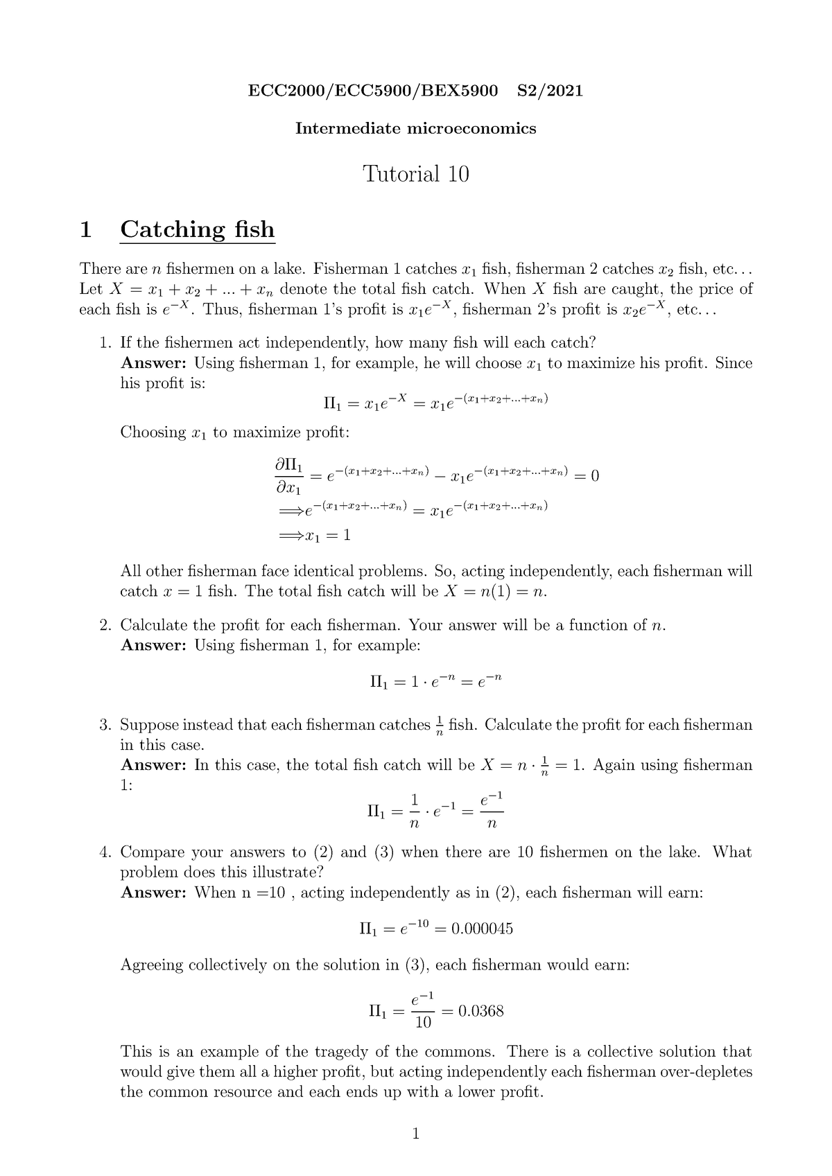 Microeconomics Notes ECT1100, ECF1100 - Microeconomics - Monash