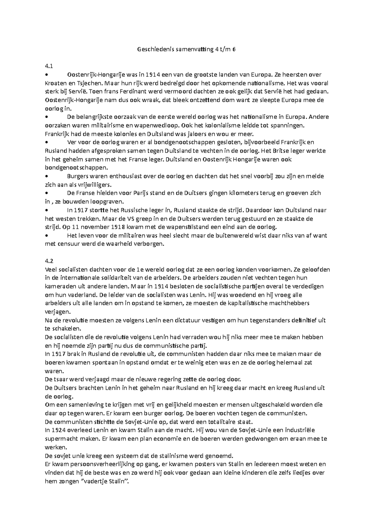 Document - Samenvatting Alle Hoofdstukken - Geschiedenis Samenvatting 4 ...