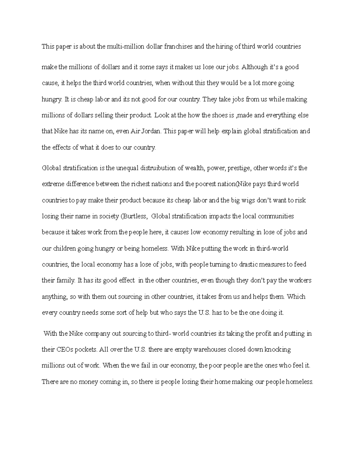 1000 words essay about globalization