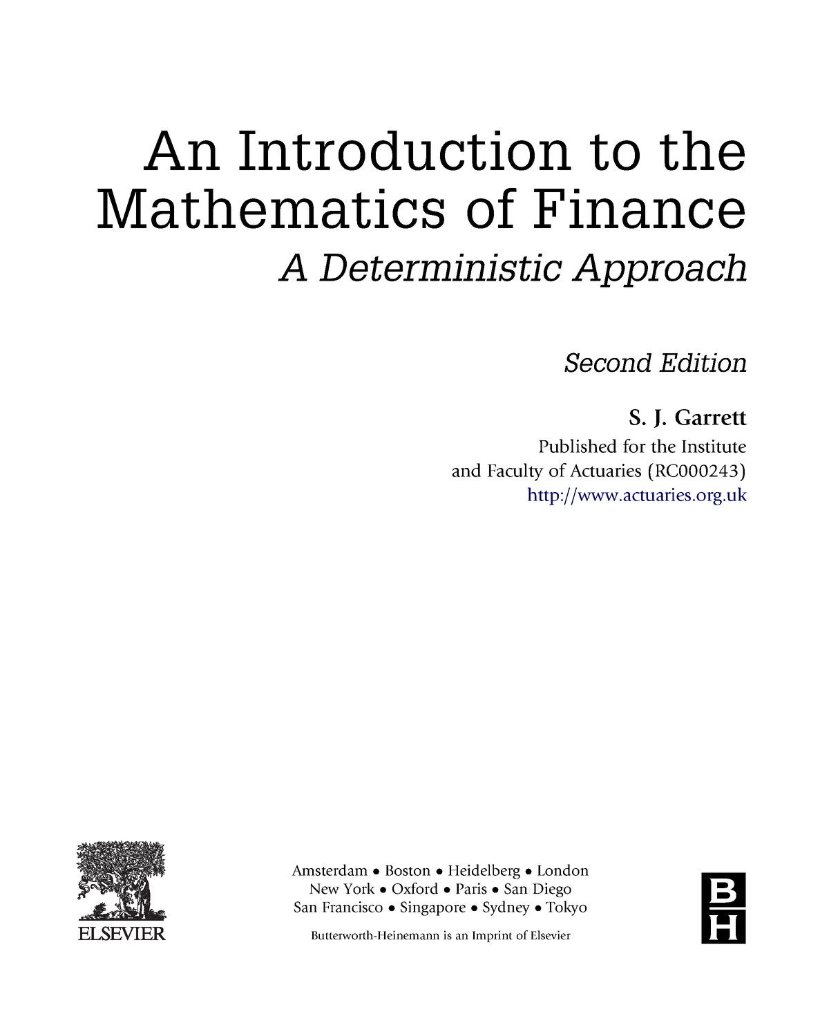 An Introduction To The Mathematics Of Fi - An Introduction To The ...